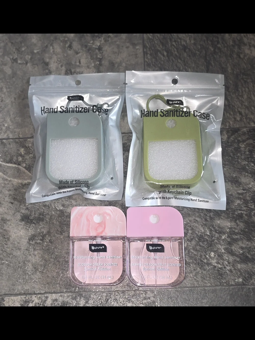 Moisturizing Hand Sanitizer Spray with Silicone Hand Sanitizer Cases - BNIB